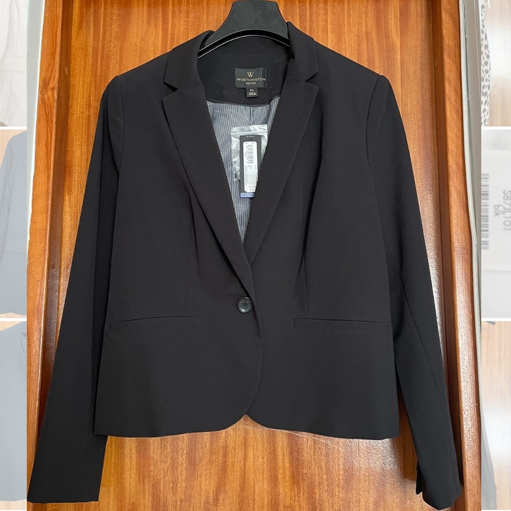 Petite Large Black Blazer - Worthington Petite
